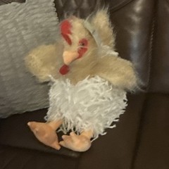 White Beige Red Chicken Hen Plush Stuffed Animal, Washable, Small 6-14 in