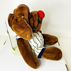 Vintage Wrinkles 18” Plush Hand Puppet Dog Baseball Outfit Stuffed Ganz No Tag