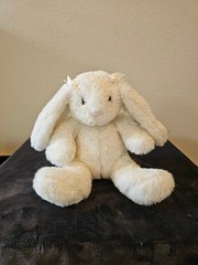 Soft Cream bunny rabbit brown bow plush stuffed animal 9″