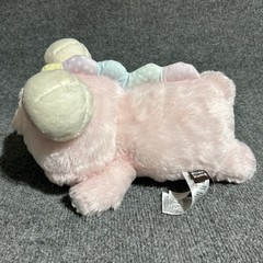 SAN-X Rilakkuma *Korilakkuma Baby Dinosaur Lay Down Plush Bear 11” in Pink White