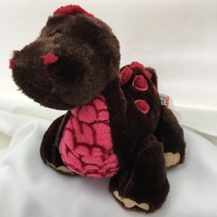 Webkinz Cocoa Dinosaur Dino Brown Red Pink HM338 Ganz Plush 9″ Toy Lovey No Code