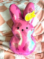 Peeps Bunny Plush Hot Pink Metallic Foil 15 ” Easter Basket Glam Gift Cute Girly