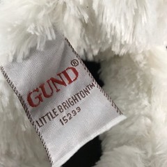 GUND LITTLE BRIGHTON WHITE TEDDY BEAR SPOTTED BOW LOVEY PLUSH ANIMAL