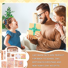 33Pcs Cute Capybara Stationery Set,Capybara Birthday Gifts for Boys Girls School
