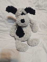 Jellycat Bashful Puppy Dog Plush 12″ Cream White With Black Spots *Loved