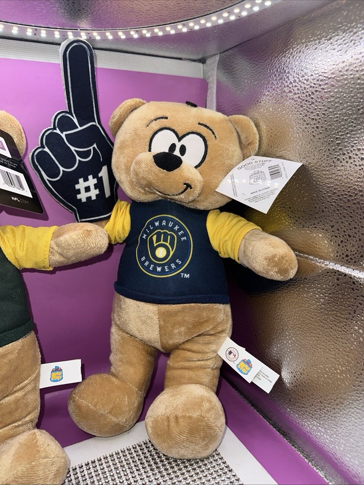 13” MLB Brewers #1 Teddy Bear Plush Foam Finger New York Baseball Good Stuff New