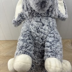 Walmart Fur Elephant Plush Gray Blue Stuffed Animal Soft Toy 12″ Brown Eyes