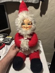 Vintage 23 Inch Sitting Plush Mrs Santa Claus