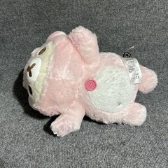 SAN-X Rilakkuma *Korilakkuma Baby Dinosaur Lay Down Plush Bear 11” in Pink White