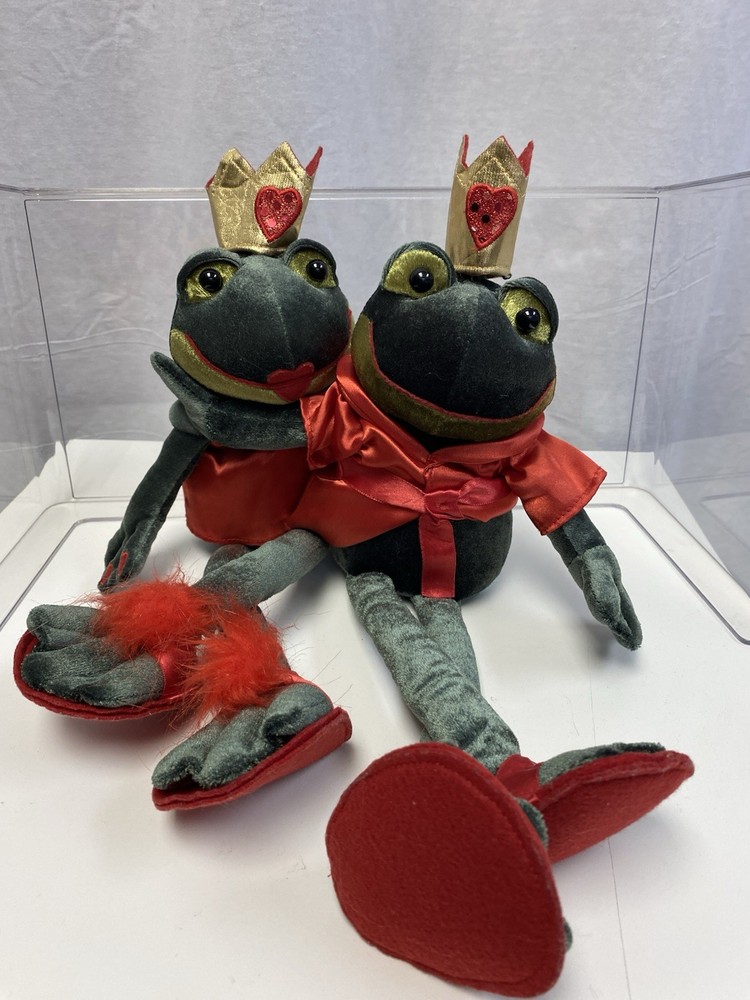 Amscan Royal King & Queen Plush Kiss Me Frogs Red Night Clothes Slippers 12″