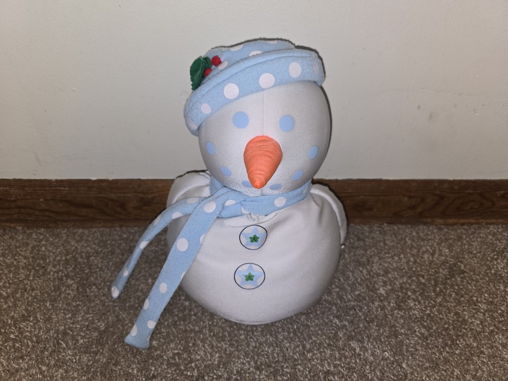 Moshi Micro Bead Snowman Bean Bag Plush Hearts Hat & Scarf Brentwood Polkadot