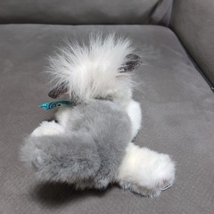 Vintage Tyco Puppy Puppy Puppies Dog Husky Grey White Blue Eyes Plush 8″