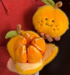12cm Lifelike Peelable Orange Segments Fruit Plush Toy Stuffed Soft Toy Gift