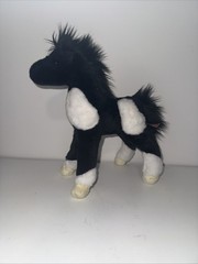 Douglas Cuddle Toys Black White Paint Horse Plush Stuffed Animal Pinto 8 Inch
