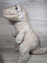 Lot Of 2 Vintage Animal Fair T-Rex & Stegosaurus Dinosaur Plush. Upright Stiff