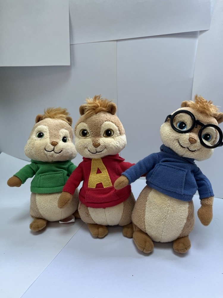 TY Alvin and the Chipmunks Plush Lot of 3 Chipmunks Alvin Simon Theodore