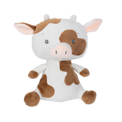 Baby Ganz Cuddle-Me Brown & White Cow with Rattle Plush Stuffed Animal Toy, 9″