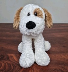 First & Main Lankydoodle White Tan Brown Plush Dog Soft Long Legs Big Paws 3154