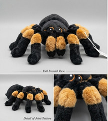 Keel Toy Keeleco Spider Plush 15cm Tarantula Black Orange 100% Recycled Soft Toy
