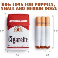1 Cigarette Dog Toy Funny Squeaky Stuffed Plush Toys for Medium & Small Dog