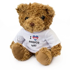 I LOVE ANGKOR WAT (CAMBODIA FLAG) – Teddy Bear – Cute – Souvenir Gift Present