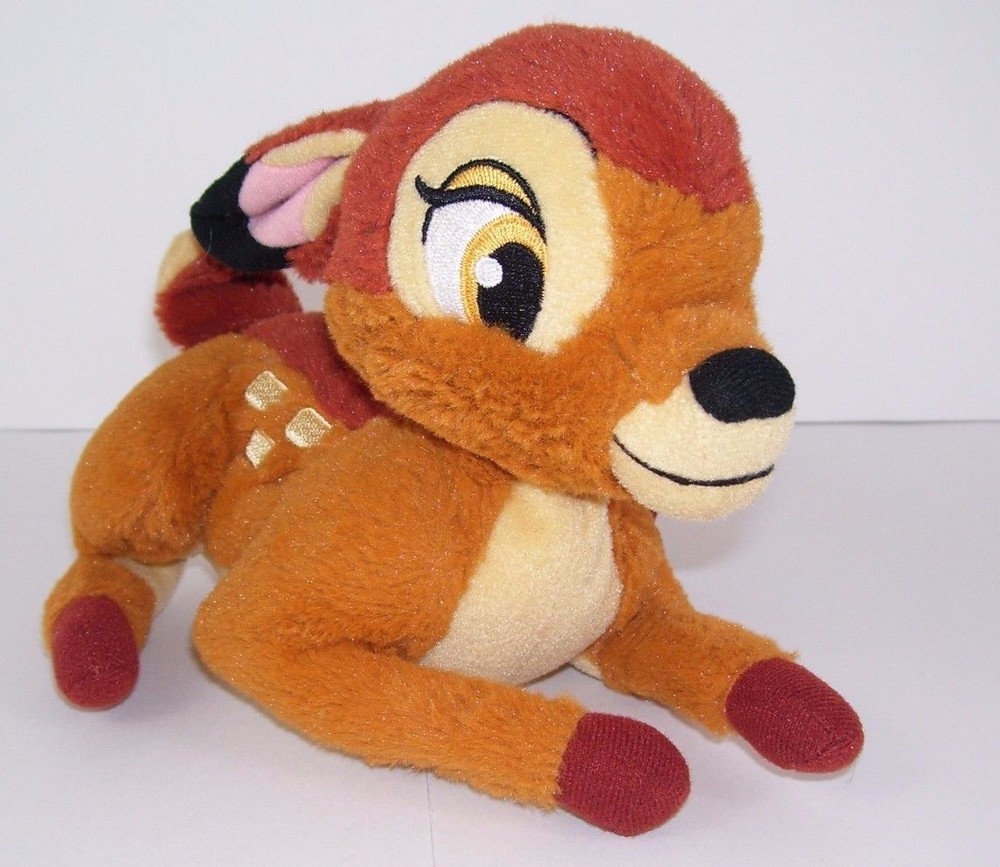 Disney 6″ Tall 8″ Long Baby Bambi Plush Toy Stuffed Animal Sitting Position