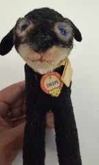 Vintage Steiff Swappl Black Lamb – Rare Persian Lamb Mohair – Blue Glass Eyes