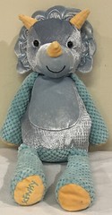 Scentsy Buddy Terra Triceratops Dinosaur Retired Plush 16 Inch No Scent Pak Blue