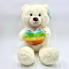 Rainbow Heart Teddy Bear Pride Month Plush Walgreens Hug Me Stuffed Animal 18in