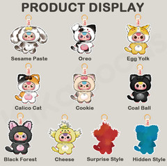 New BABY THREE Cats and Dogs Series Plush Pendant With Movable Eyes – Egg Yolk