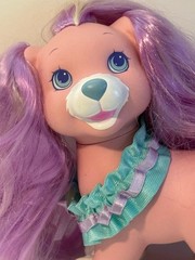 Playmates Toys- 1998-Pink Dog Rooted Purple Hair Pretty Crazy Curls Puppy Figure