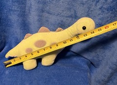 Pelucheria Medium Yellow Apatosaurus Plush Doll Stuffed Animal Brown Spots