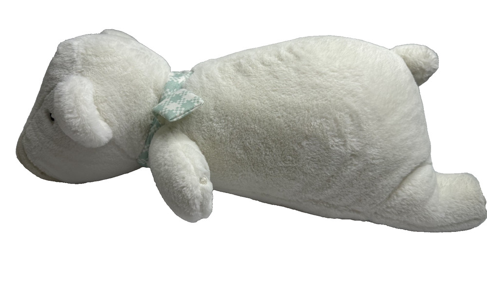 Target Pillowfort Polar Bear Blue Scarf Fluffy Weighted Plush Toy Pillow 20″