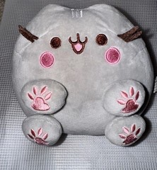 Cute Gray Cat Cartoon Plush 5”