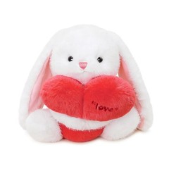 Love Bunny Plush with Holding Red Heart 9.8 inch Cute Rabbit Stuffed Animal S…
