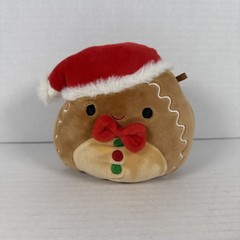 Christmas Squishmallow Jordan The Gingerbread Man With Santa Hat Large 6″ Plush