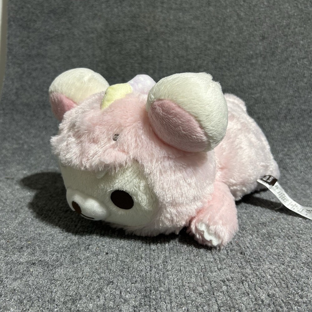 SAN-X Rilakkuma *Korilakkuma Baby Dinosaur Lay Down Plush Bear 11” in Pink White