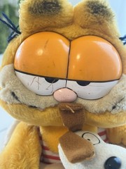 Vintage 1981 Dakin Garfield 9″ Plush Swimming With Odie Floatie Tube Ring Toy