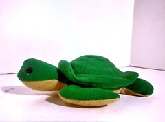 RARE Vintage Jerry Elsner Plush Turtle Stuffed Animal Plastic Pellets Inside!