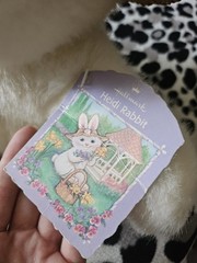 Heidi Rabbit Easter Bunny White Straw Hat VTG W/ Tag Hallmark Plush 9″ Lovey Toy