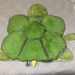 Pillow Pets Turtle 18” Green Plush 2009 Retired Stuffed Animal Foldable Toy