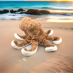 Wild Republic Brown Speckled Octopus Plush Educational Toy