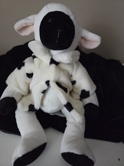 RB Russ Berrie for Target Lamb sheep velvet black face cow fur jacket 15 in