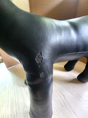East Side Collection by Casual Canine Black Leather? Plush Dog Figure Mannequin
