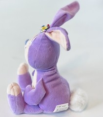 Vtg 80s Purple Easter Bunny Rabbit Pull String Tail Vibrating Plush Stuffed Toy