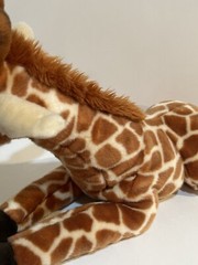 Plush Giraffe Realistic Looking Bean Bag Bottom Lying Down 24” Long 12.5” Tall