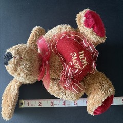 I Love You Brown Puppy Dog Plush Valentine’s Day Gift Red Heart 7”