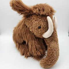 Walmart Woolly Mammoth Plush Stuffed Animal 13″ Brown Fur Sits Up Hard Eyes 2024