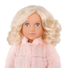 Our Generation Ava 18″ Fashion Doll with Pink Faux-Fur Coat Outfit