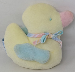 Vintage Eden Duck Pastel Baby Plush Rattle Stuffed Animal Small Cute Y2K 90s
